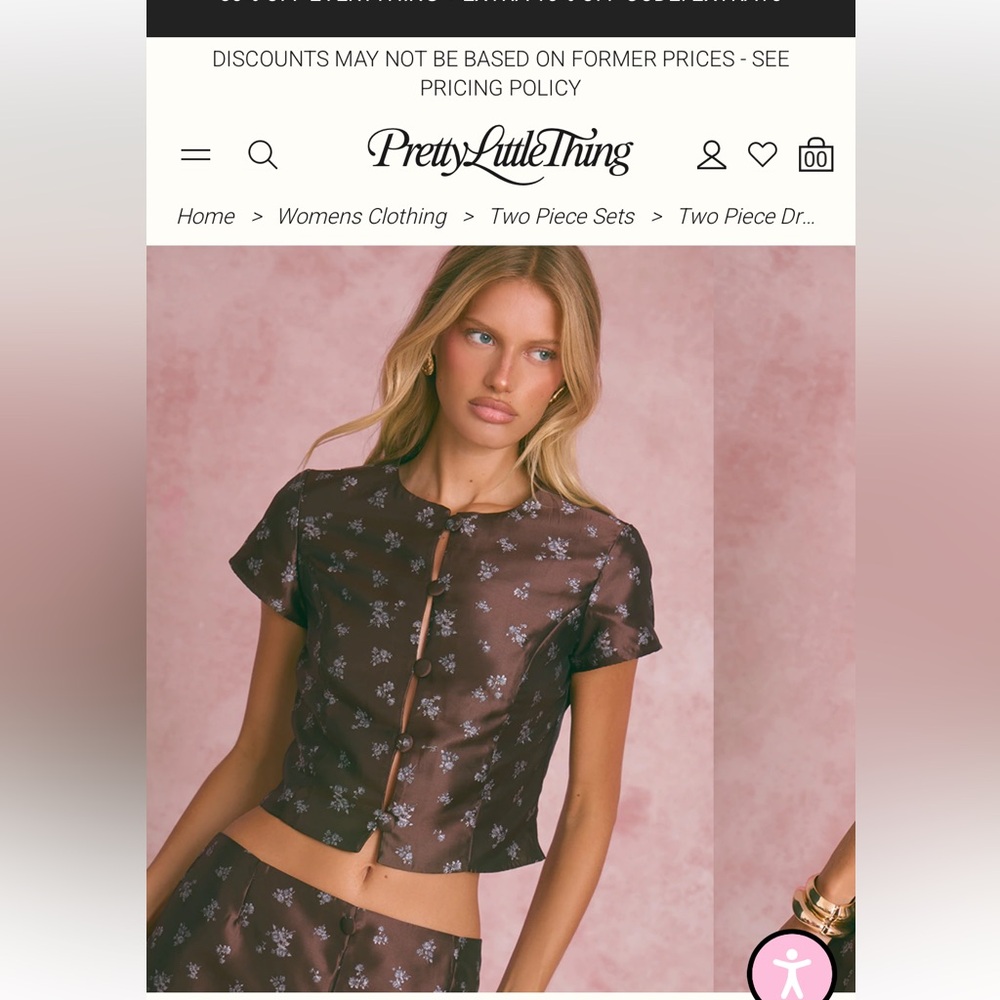 PrettyLittleThing Sheer Black Floral Tie-Front Crop Top